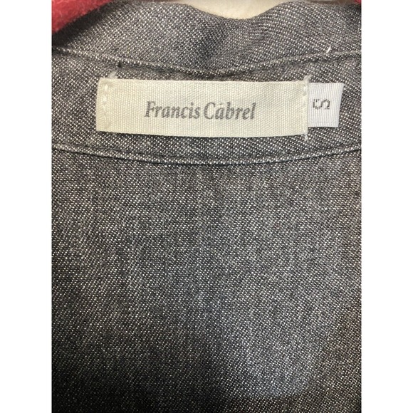 Francis Cabrel SMALL Faint‎ Black Denim Collared Pockets Frayed Hem Shirt Dress - Picture 2 of 8